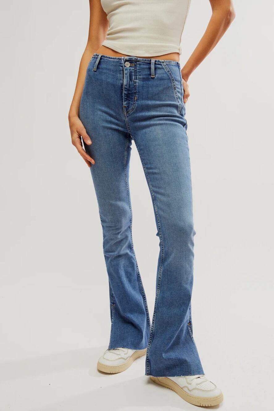 Free People Level Up Slit Bootcut Jeans Sz 28